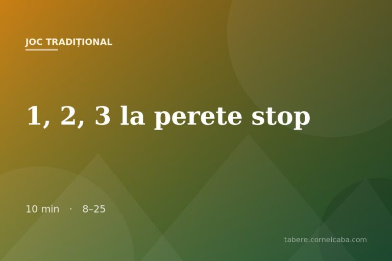 Ilustrație pentru jocul 1, 2, 3 la perete stop