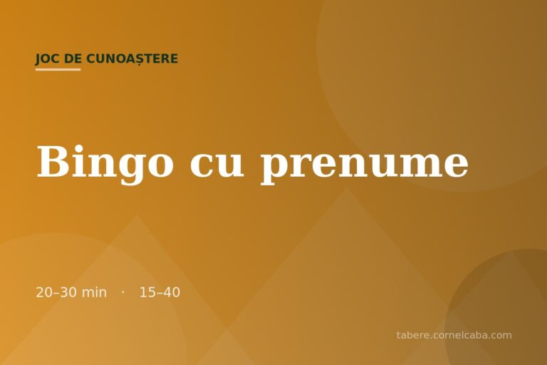 Ilustrație pentru jocul Bingo cu prenume