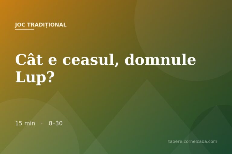 Ilustrație pentru jocul Cât e ceasul, domnule Lup?