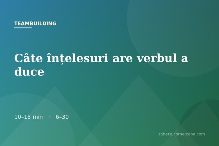 Ilustrație pentru jocul Câte înțelesuri are verbul a duce