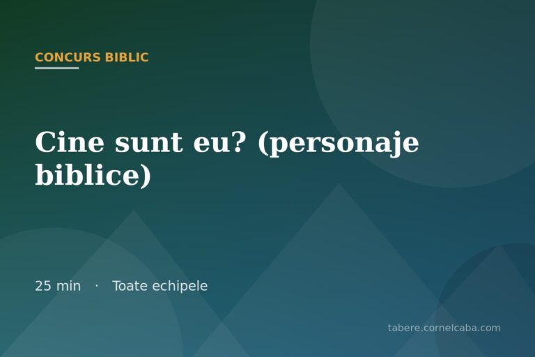 Ilustrație pentru jocul Cine sunt eu? (personaje biblice)