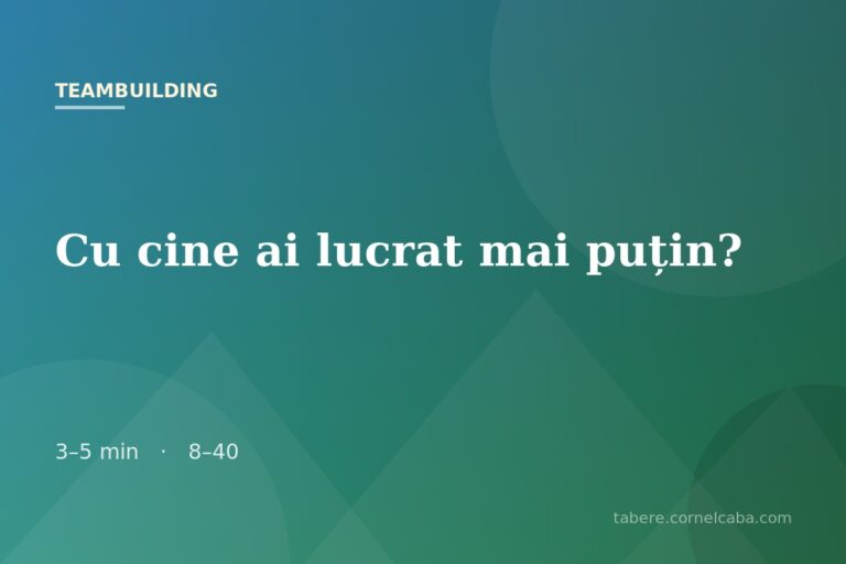 Ilustrație pentru jocul Cu cine ai lucrat mai puțin?