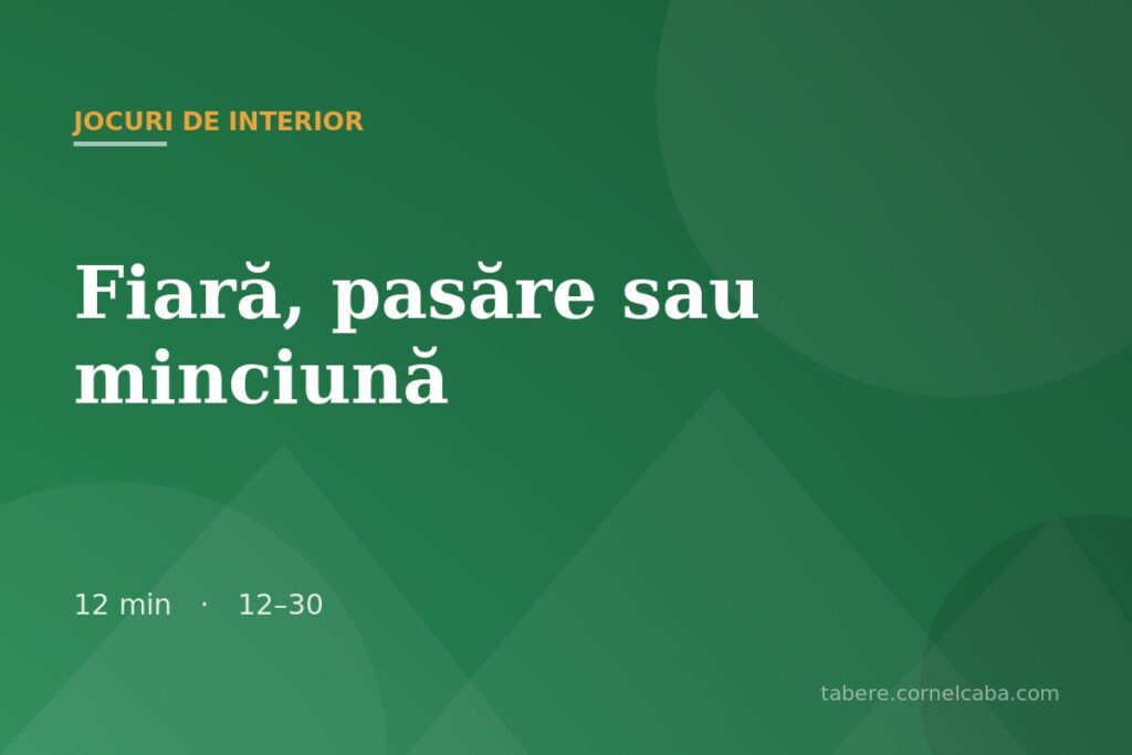 Ilustrație pentru jocul Fiară, pasăre sau minciună