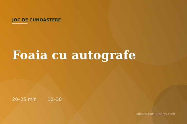 Ilustrație pentru jocul Foaia cu autografe