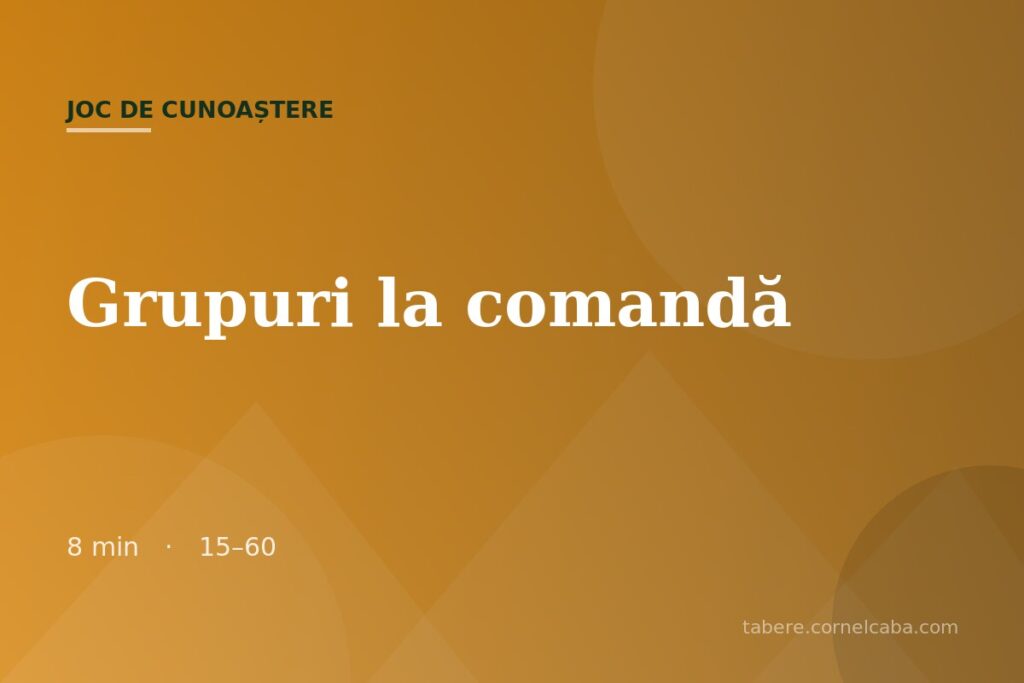 Ilustrație pentru jocul Grupuri la comandă