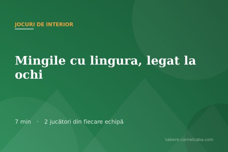 Ilustrație pentru jocul Mingile cu lingura, legat la ochi