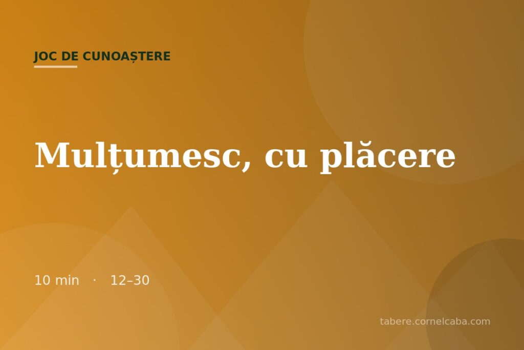 Ilustrație pentru jocul Mulțumesc, cu plăcere
