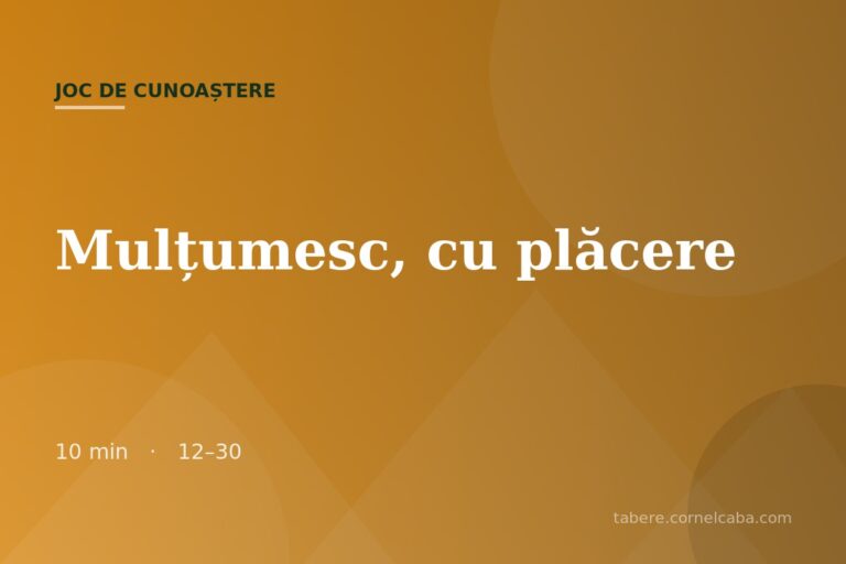 Ilustrație pentru jocul Mulțumesc, cu plăcere
