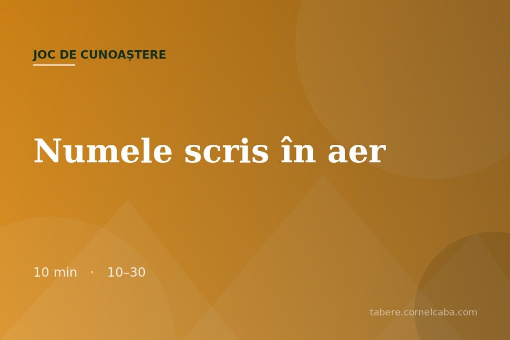 Ilustrație pentru jocul Numele scris în aer