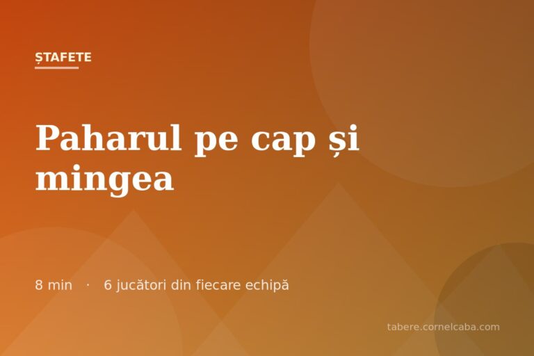Ilustrație pentru jocul Paharul pe cap și mingea