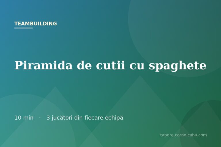 Ilustrație pentru jocul Piramida de cutii cu spaghete