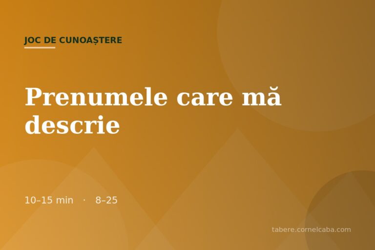 Ilustrație pentru jocul Prenumele care mă descrie