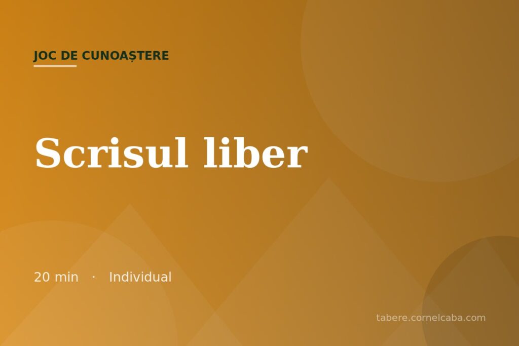 Ilustrație pentru jocul Scrisul liber