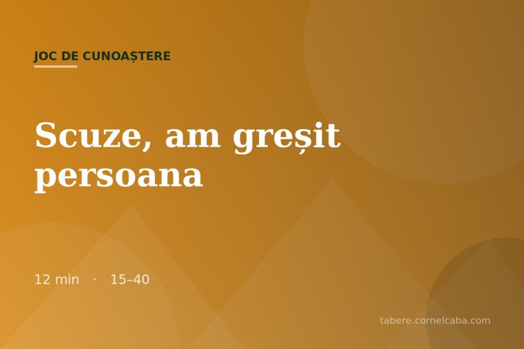 Ilustrație pentru jocul Scuze, am greșit persoana