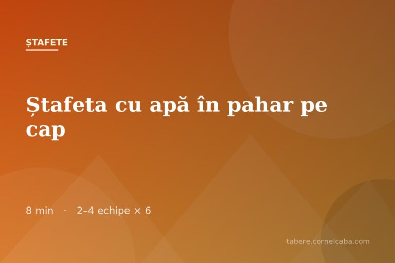 Ilustrație pentru jocul Ștafeta cu apă în pahar pe cap