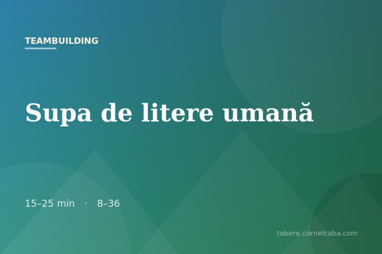 Ilustrație pentru jocul Supa de litere umană