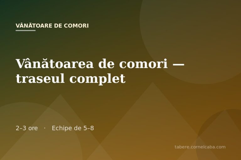 Ilustrație pentru jocul Vânătoarea de comori — traseul complet