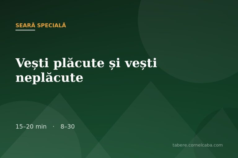 Ilustrație pentru jocul Vești plăcute și vești neplăcute